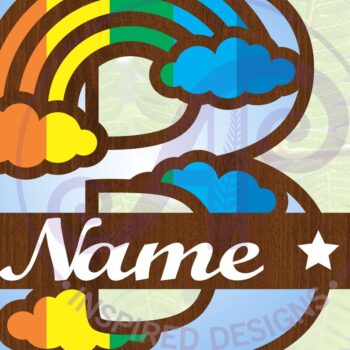 Intra απο ξύλο plywood 3mm-4mm πάχος – Rainbow Monogram Letter B Αρχείο Δίασταση  20x20 cm INTRAFABR-70085579 - Image 1