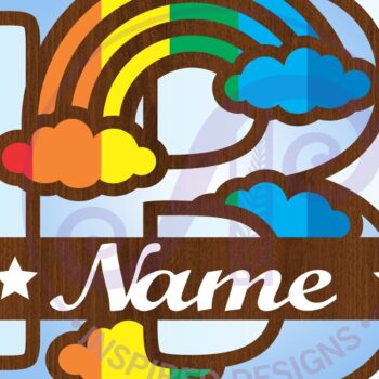 Intra απο ξύλο plywood 3mm-4mm πάχος – Rainbow Monogram Letter B Αρχείο Δίασταση  20x20 cm INTRAFABR-70085579 - Image 3