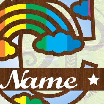 Intra απο ξύλο plywood 3mm-4mm πάχος – Αρχείο Rainbow Monogram Letter C Δίασταση  20x20 cm INTRAFABR-70085593 - Image 1