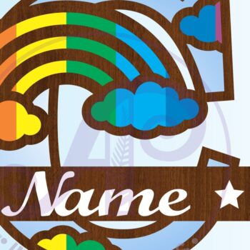 Intra απο ξύλο plywood 3mm-4mm πάχος – Αρχείο Rainbow Monogram Letter C Δίασταση  20x20 cm INTRAFABR-70085593 - Image 3