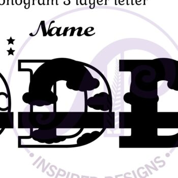 Intra απο ξύλο plywood 3mm-4mm πάχος – Rainbow Monogram Letter D Αρχείο Δίασταση  20x20 cm INTRAFABR-70085611 - Image 2