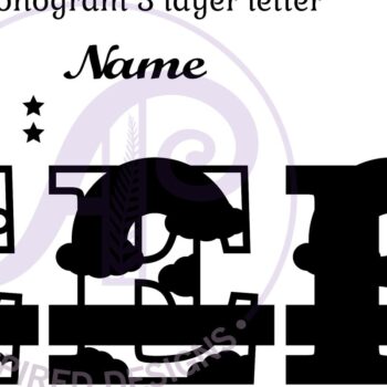 Intra απο ξύλο plywood 3mm-4mm πάχος – Αρχείο Rainbow Monogram Letter E Δίασταση 20x20 cm INTRAFABR-70085622 - Image 2