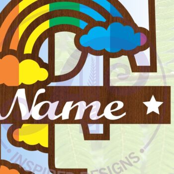 Intra απο ξύλο plywood 3mm-4mm πάχος – Αρχείο Rainbow Monogram Letter F Δίασταση  20x20 cm INTRAFABR-70085639 - Image 1