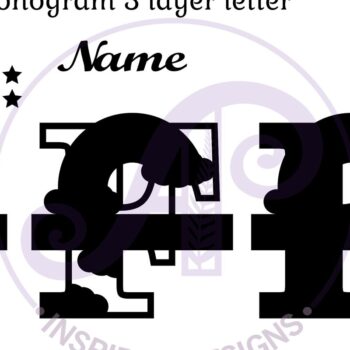 Intra απο ξύλο plywood 3mm-4mm πάχος – Αρχείο Rainbow Monogram Letter F Δίασταση  20x20 cm INTRAFABR-70085639 - Image 2