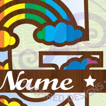 Intra απο ξύλο plywood 3mm-4mm πάχος – Rainbow Monogram Letter G Αρχείο Δίασταση  20x20 cm INTRAFABR-70085655 - Image 1