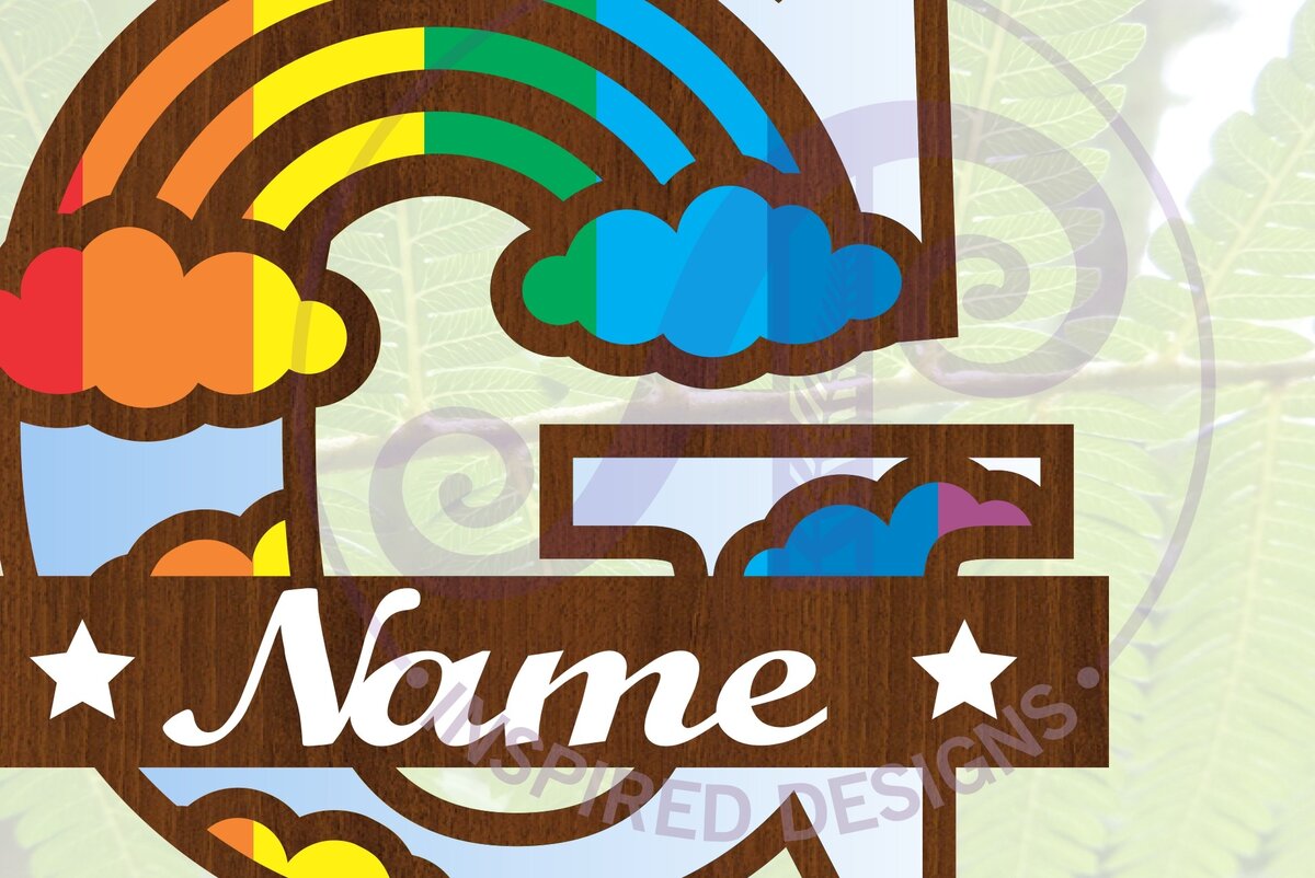 Intra απο ξύλο plywood 3mm-4mm πάχος – Rainbow Monogram Letter G Αρχείο Δίασταση  20x20 cm INTRAFABR-70085655