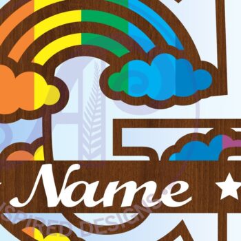 Intra απο ξύλο plywood 3mm-4mm πάχος – Rainbow Monogram Letter G Αρχείο Δίασταση  20x20 cm INTRAFABR-70085655 - Image 3