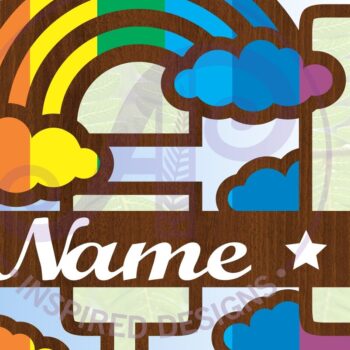 Intra απο ξύλο plywood 3mm-4mm πάχος – Αρχείο Rainbow Monogram Letter H Δίασταση  20x20 cm INTRAFABR-70085665 - Image 1