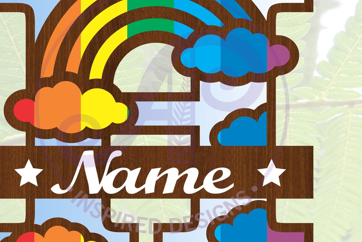 Intra απο ξύλο plywood 3mm-4mm πάχος – Αρχείο Rainbow Monogram Letter H Δίασταση  20x20 cm INTRAFABR-70085665