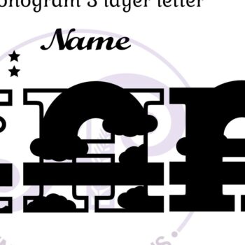 Intra απο ξύλο plywood 3mm-4mm πάχος – Αρχείο Rainbow Monogram Letter H Δίασταση  20x20 cm INTRAFABR-70085665 - Image 2