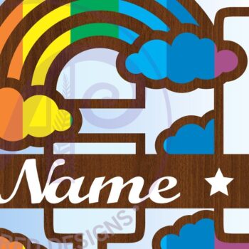 Intra απο ξύλο plywood 3mm-4mm πάχος – Αρχείο Rainbow Monogram Letter H Δίασταση  20x20 cm INTRAFABR-70085665 - Image 3