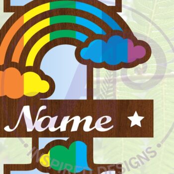 Intra απο ξύλο plywood 3mm-4mm πάχος – Rainbow Monogram Letter I Αρχείο Δίασταση  20x20 cm INTRAFABR-70085681 - Image 1