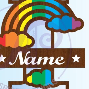 Intra απο ξύλο plywood 3mm-4mm πάχος – Rainbow Monogram Letter I Αρχείο Δίασταση  20x20 cm INTRAFABR-70085681 - Image 3