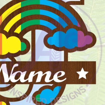 Intra απο ξύλο plywood 3mm-4mm πάχος – Αρχείο Rainbow Monogram Letter J Δίασταση  20x20 cm INTRAFABR-70085694 - Image 1