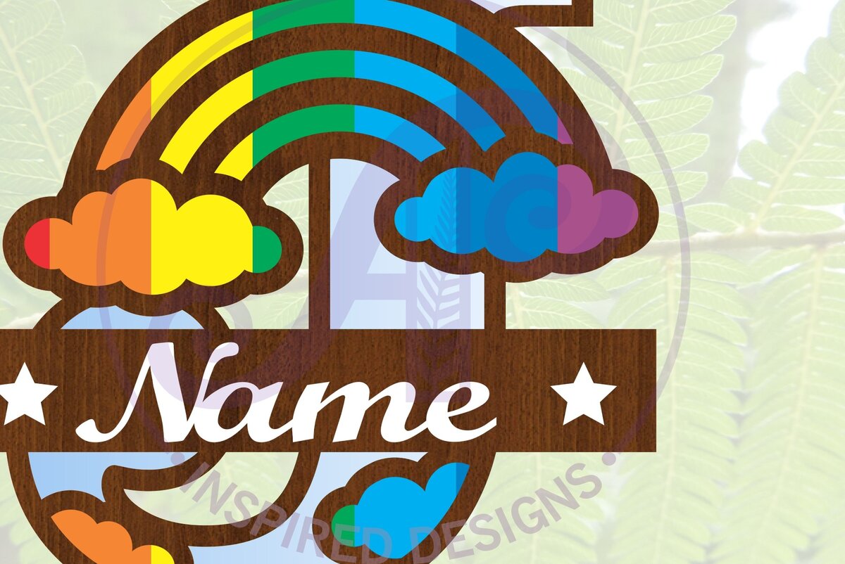 Intra απο ξύλο plywood 3mm-4mm πάχος – Αρχείο Rainbow Monogram Letter J Δίασταση  20x20 cm INTRAFABR-70085694