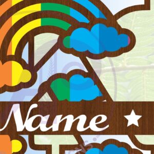 Intra απο ξύλο plywood 3mm-4mm πάχος – Αρχείο Rainbow Monogram Letter K Δίασταση  20x20 cm INTRAFABR-70085716