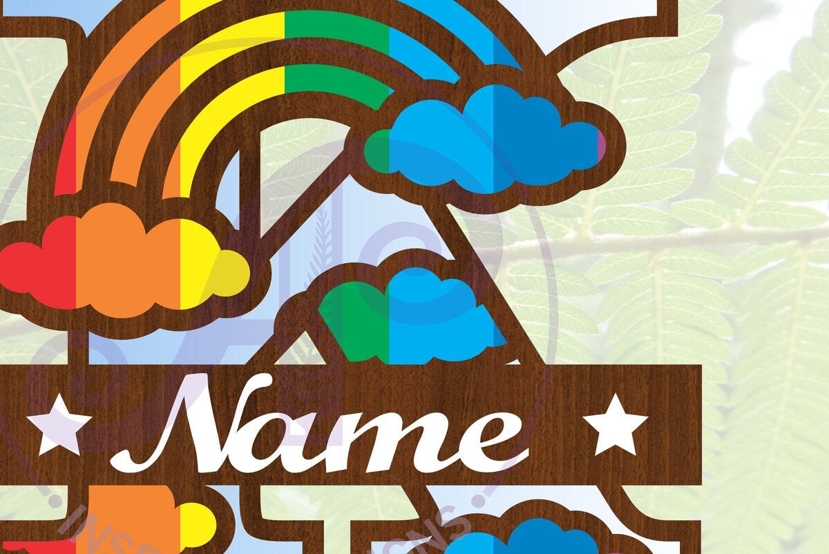 Intra απο ξύλο plywood 3mm-4mm πάχος – Αρχείο Rainbow Monogram Letter K Δίασταση  20x20 cm INTRAFABR-70085716