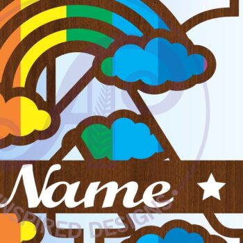 Intra απο ξύλο plywood 3mm-4mm πάχος – Αρχείο Rainbow Monogram Letter K Δίασταση  20x20 cm INTRAFABR-70085716 - Image 3