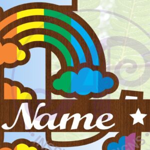 Intra απο ξύλο plywood 3mm-4mm πάχος – Αρχείο Rainbow Monogram Letter L Δίασταση  20x20 cm INTRAFABR-70085743