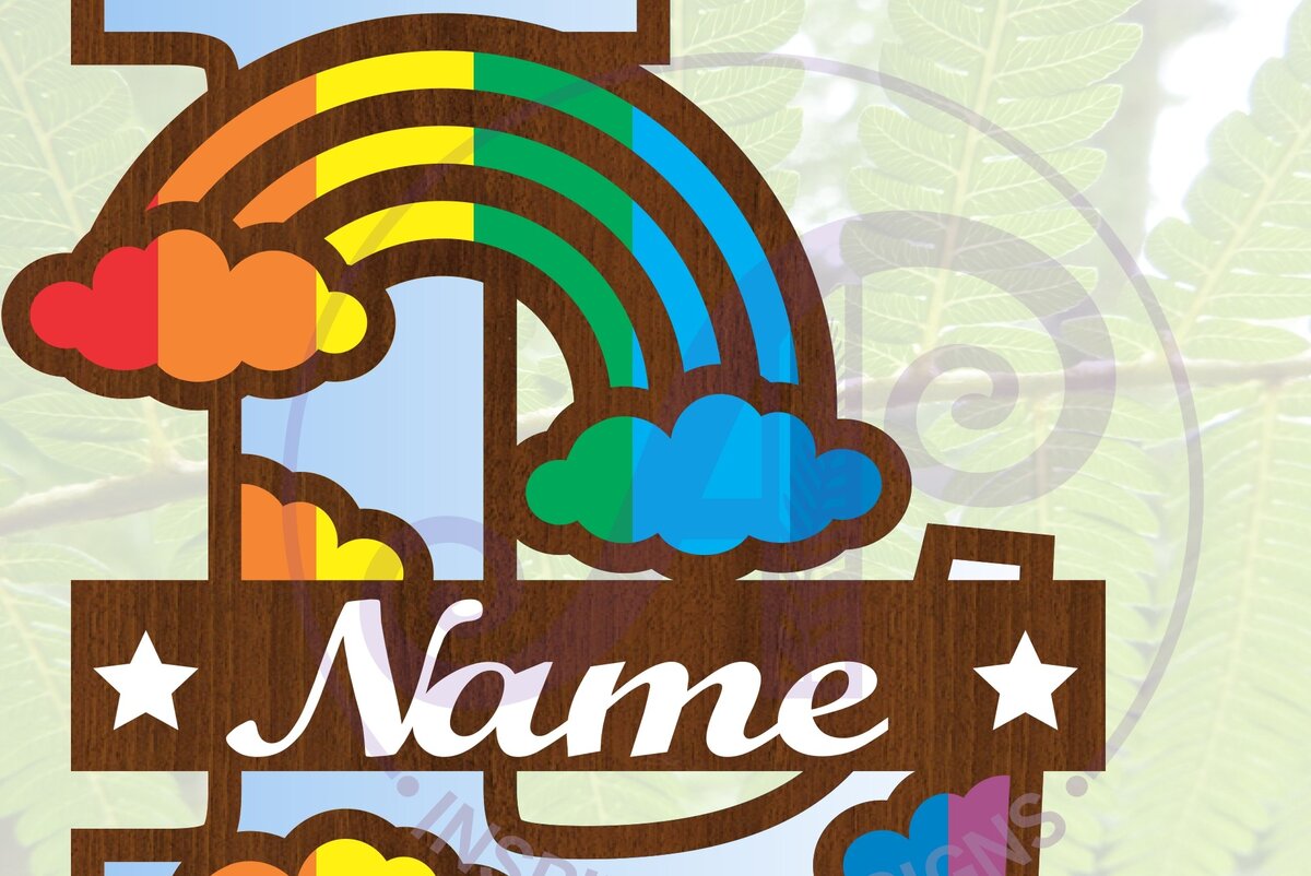 Intra απο ξύλο plywood 3mm-4mm πάχος – Αρχείο Rainbow Monogram Letter L Δίασταση  20x20 cm INTRAFABR-70085743