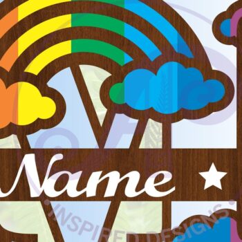 Intra απο ξύλο plywood 3mm-4mm πάχος – Rainbow Monogram Letter M Αρχείο Δίασταση  20x20 cm INTRAFABR-70085767 - Image 1