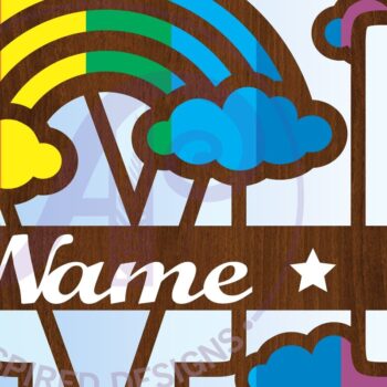 Intra απο ξύλο plywood 3mm-4mm πάχος – Rainbow Monogram Letter M Αρχείο Δίασταση  20x20 cm INTRAFABR-70085767 - Image 3