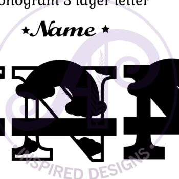 Intra απο ξύλο plywood 3mm-4mm πάχος – Rainbow Monogram Letter N Αρχείο Δίασταση  20x20 cm INTRAFABR-70085829 - Image 2