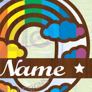 Intra απο ξύλο plywood 3mm-4mm πάχος – Rainbow Monogram Letter O Αρχείο Δίασταση 20x20 cm INTRAFABR-70085856