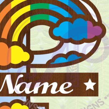 Intra απο ξύλο plywood 3mm-4mm πάχος – Αρχείο Rainbow Monogram Letter P Δίασταση  20x20 cm INTRAFABR-70085866 - Image 1