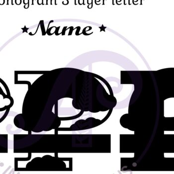 Intra απο ξύλο plywood 3mm-4mm πάχος – Αρχείο Rainbow Monogram Letter P Δίασταση  20x20 cm INTRAFABR-70085866 - Image 2