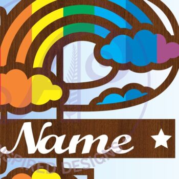 Intra απο ξύλο plywood 3mm-4mm πάχος – Αρχείο Rainbow Monogram Letter P Δίασταση  20x20 cm INTRAFABR-70085866 - Image 3