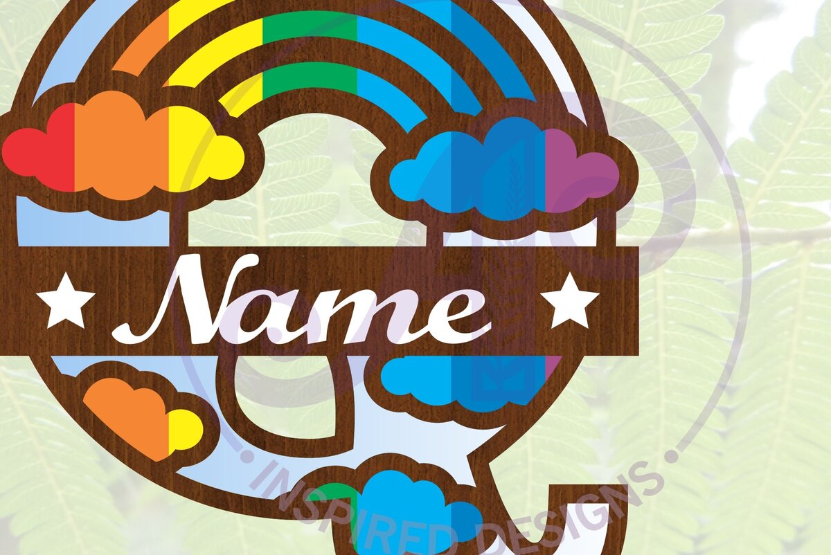 Intra απο ξύλο plywood 3mm-4mm πάχος – Αρχείο Rainbow Monogram Letter Q Δίασταση  20x20 cm INTRAFABR-70085880