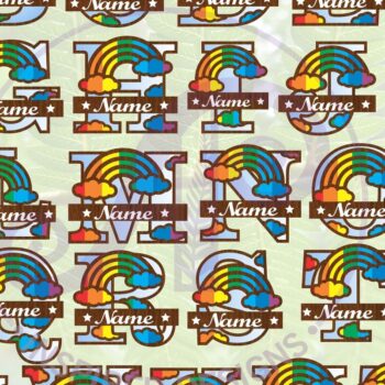 Intra απο ξύλο plywood 3mm-4mm πάχος – Πακέτο σετ γραμμάτων Rainbow Monogram Δίασταση 20x20 cm INTRAFABR-70080023 - Image 4