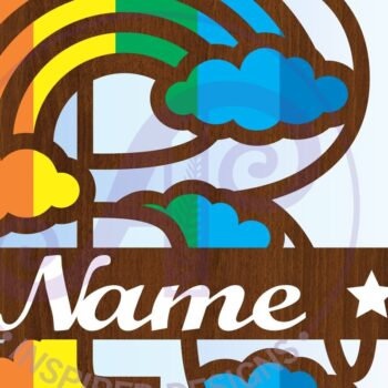 Intra απο ξύλο plywood 3mm-4mm πάχος – Πακέτο σετ γραμμάτων Rainbow Monogram Δίασταση 20x20 cm INTRAFABR-70080023 - Image 6