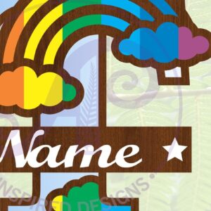 Intra απο ξύλο plywood 3mm-4mm πάχος – Αρχείο Rainbow Monogram Letter T Δίασταση  20x20 cm INTRAFABR-70085936