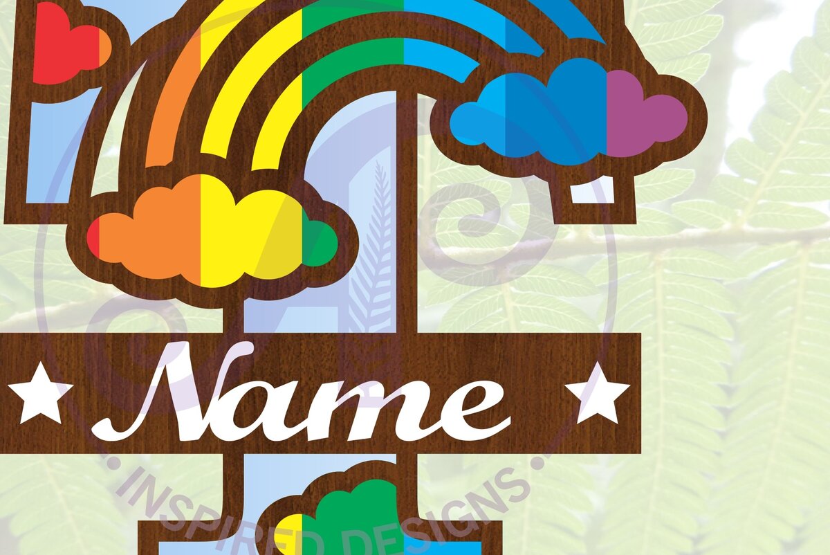 Intra απο ξύλο plywood 3mm-4mm πάχος – Αρχείο Rainbow Monogram Letter T Δίασταση  20x20 cm INTRAFABR-70085936