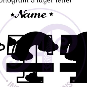 Intra απο ξύλο plywood 3mm-4mm πάχος – Αρχείο Rainbow Monogram Letter T Δίασταση  20x20 cm INTRAFABR-70085936 - Image 2