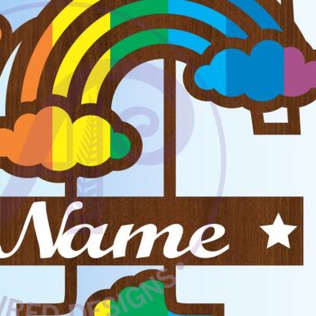 Intra απο ξύλο plywood 3mm-4mm πάχος – Αρχείο Rainbow Monogram Letter T Δίασταση  20x20 cm INTRAFABR-70085936 - Image 3