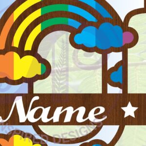 Intra απο ξύλο plywood 3mm-4mm πάχος – Αρχείο Rainbow Monogram Letter U Δίασταση  20x20 cm INTRAFABR-70085946