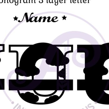 Intra απο ξύλο plywood 3mm-4mm πάχος – Αρχείο Rainbow Monogram Letter U Δίασταση  20x20 cm INTRAFABR-70085946 - Image 2