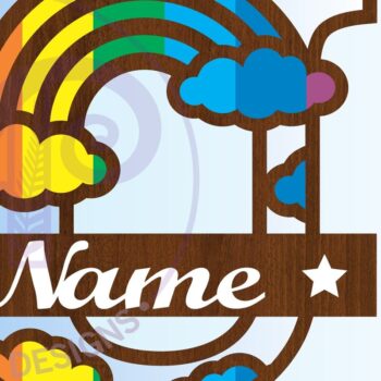 Intra απο ξύλο plywood 3mm-4mm πάχος – Αρχείο Rainbow Monogram Letter U Δίασταση  20x20 cm INTRAFABR-70085946 - Image 3