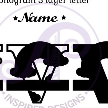 Intra απο ξύλο plywood 3mm-4mm πάχος – Rainbow Monogram Letter V Αρχείο Δίασταση  20x20 cm INTRAFABR-70085953 - Image 2