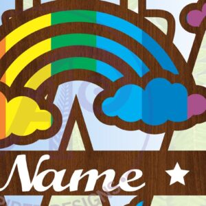 Intra απο ξύλο plywood 3mm-4mm πάχος – Rainbow Monogram Letter W Αρχείο Δίασταση 20x20 cm INTRAFABR-70085960