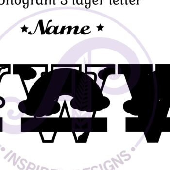 Intra απο ξύλο plywood 3mm-4mm πάχος – Rainbow Monogram Letter W Αρχείο Δίασταση  20x20 cm INTRAFABR-70085960 - Image 2