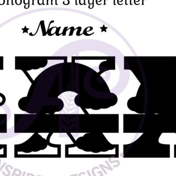 Intra απο ξύλο plywood 3mm-4mm πάχος – Αρχείο Rainbow Monogram Letter X Δίασταση  20x20 cm INTRAFABR-70085967 - Image 2