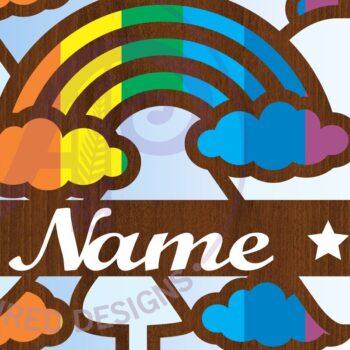 Intra απο ξύλο plywood 3mm-4mm πάχος – Αρχείο Rainbow Monogram Letter X Δίασταση  20x20 cm INTRAFABR-70085967 - Image 3