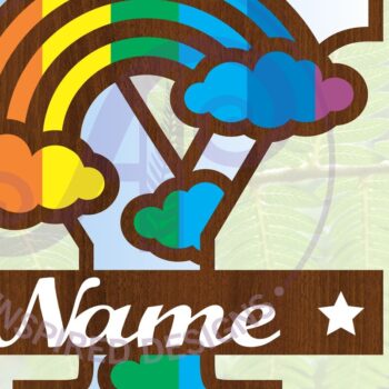 Intra απο ξύλο plywood 3mm-4mm πάχος – Αρχείο Rainbow Monogram Letter Y Δίασταση  20x20 cm INTRAFABR-70085984 - Image 1