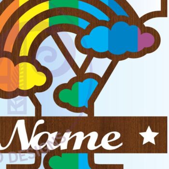 Intra απο ξύλο plywood 3mm-4mm πάχος – Αρχείο Rainbow Monogram Letter Y Δίασταση  20x20 cm INTRAFABR-70085984 - Image 3