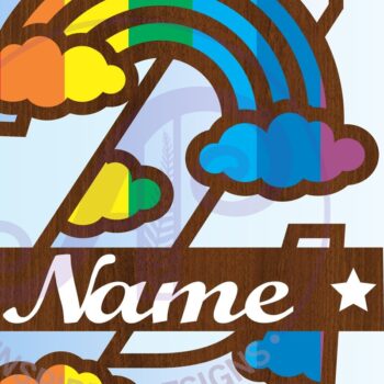 Intra απο ξύλο plywood 3mm-4mm πάχος – Αρχείο Rainbow Monogram Letter Z Δίασταση  20x20 cm INTRAFABR-70085998 - Image 3