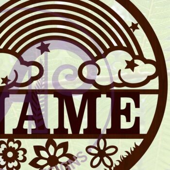 Intra απο ξύλο plywood 3mm-4mm πάχος – Αρχείο περικοπής Name Sign Rainbow Δίασταση  40x30 cm INTRAFABR-67414147 - Image 1